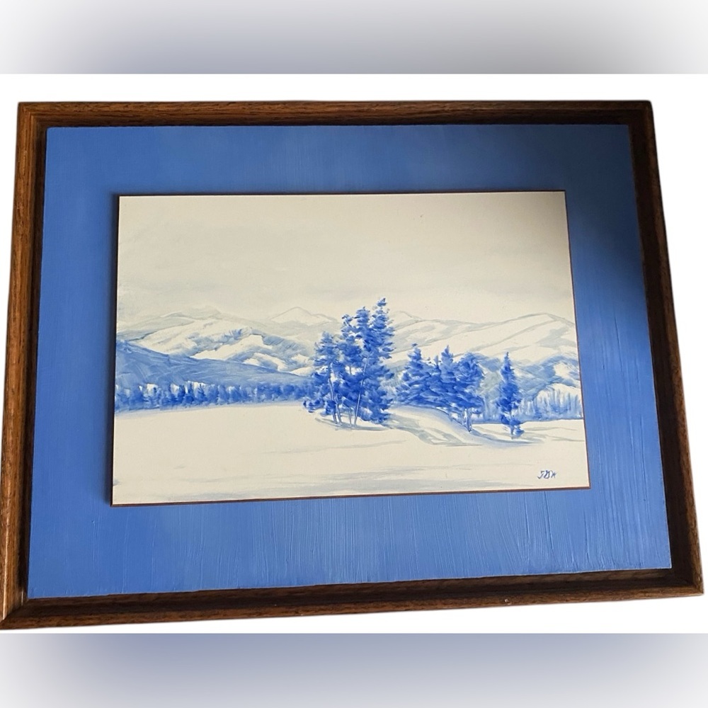 🌟 Teresa Garland Warner Original ART Montana “Paws Up Winter” oil Painting 13x10